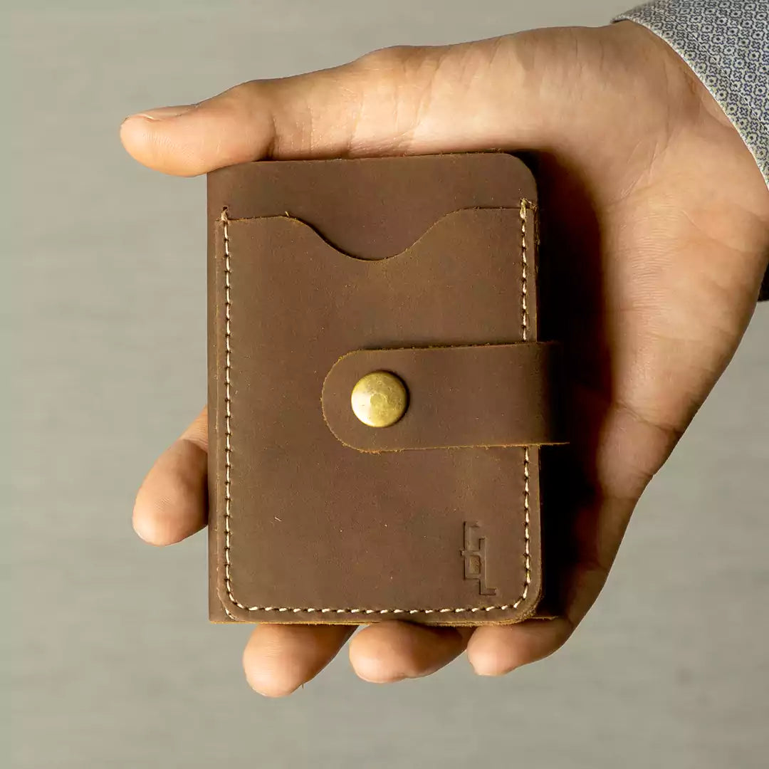 trifold leather card wallet